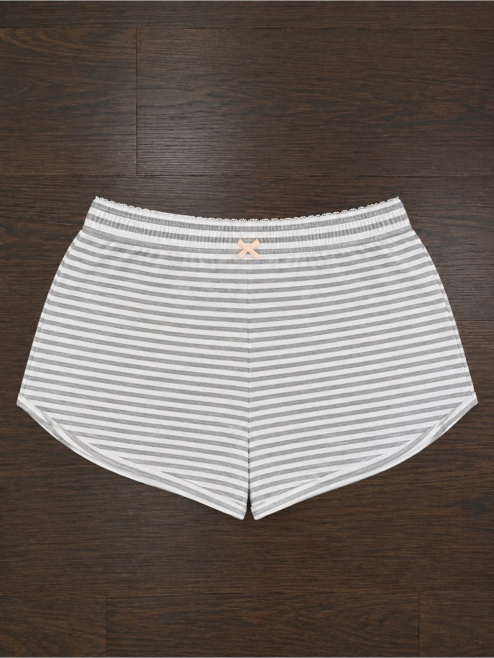 Striped Gray & White Sleep Shorts